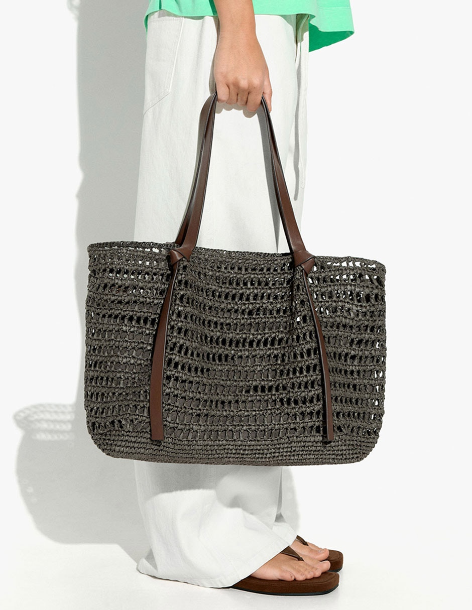 "set/bolsa" shopper bamboo no aplica "de" mezcla de materiales "para" (si aplica) mujer 6