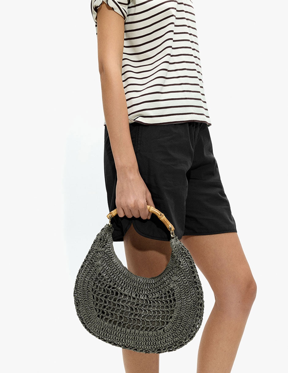 "set/bolsa" shoulder bamboo no aplica "de" mezcla de materiales "para" (si aplica) mujer 5