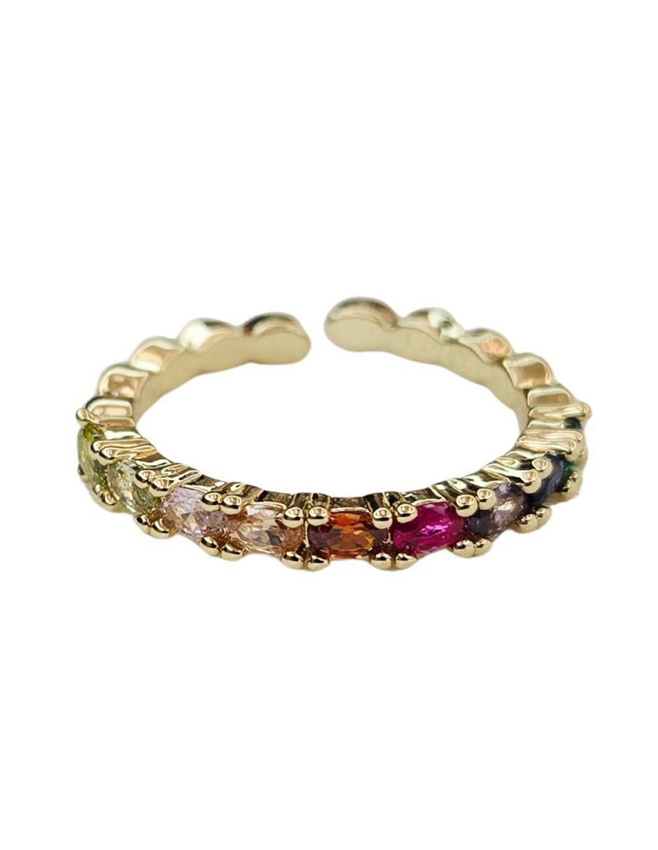 Anillo zirconia con acabado baño de oro 18 k Anillo zirconia con acabado baño de oro 18 k