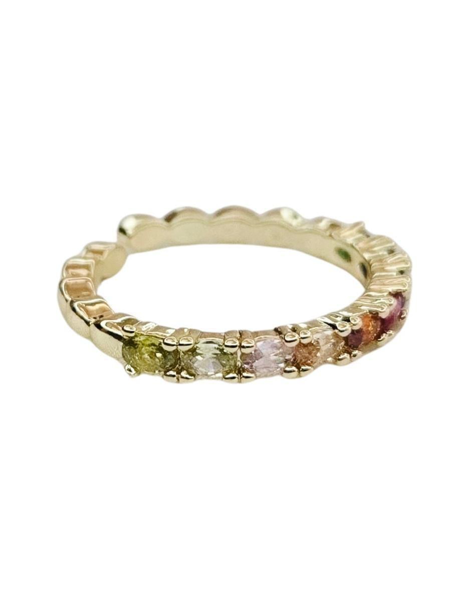 Anillo zirconia con acabado baño de oro 18 k 5