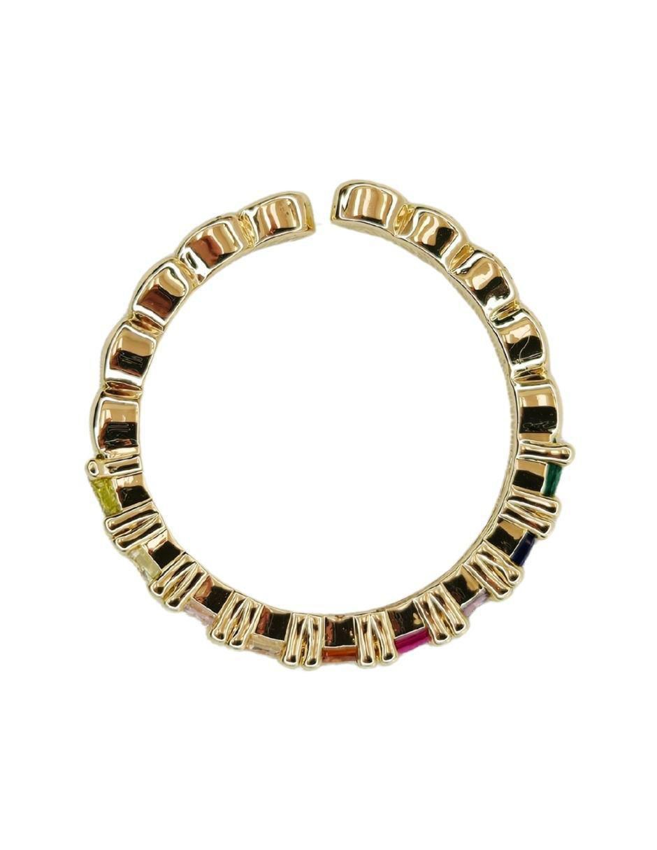 Anillo zirconia con acabado baño de oro 18 k 4