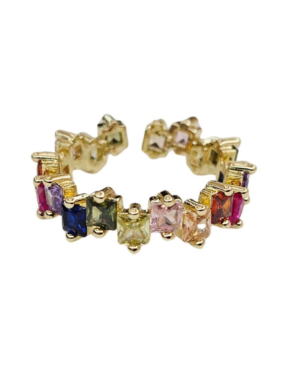 Anillo zirconia con acabado baño de oro 18 k Anillo zirconia con acabado baño de oro 18 k