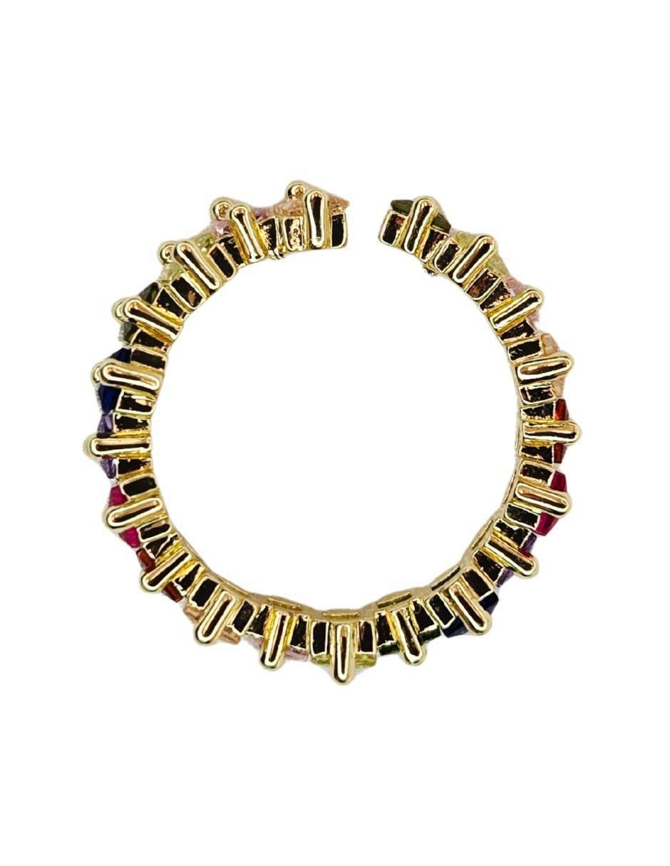 Anillo zirconia con acabado baño de oro 18 k 4