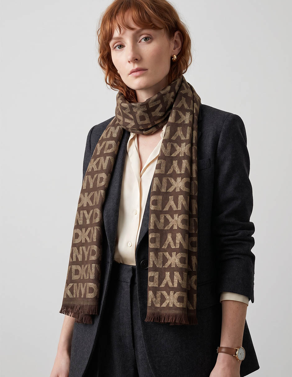Pashmina dnky con estampado logo para mujer Pashmina dnky con estampado logo para mujer