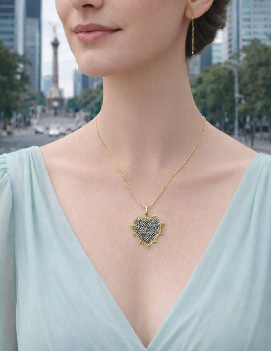 Collar con dije de corazón 6