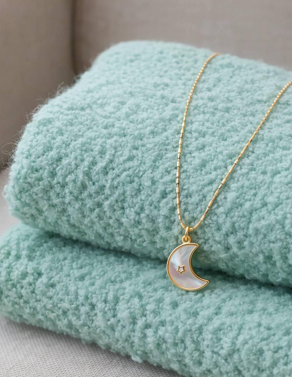 Collar con dije de Luna Selene 18 K 9