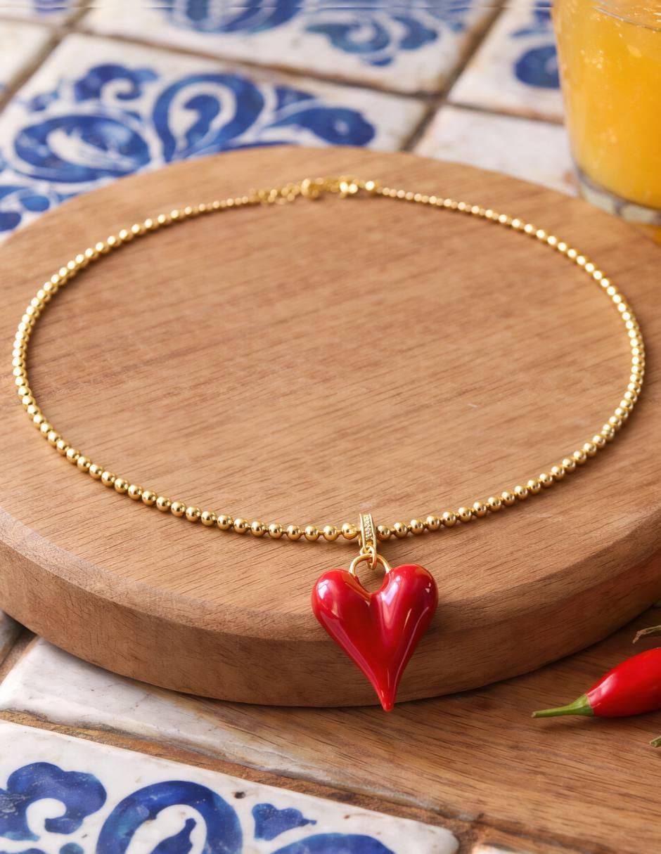 Collar con dije de corazón Pasión 6