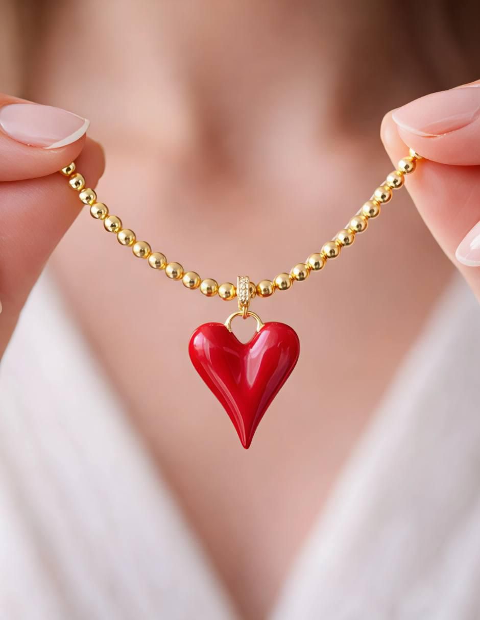 Collar con dije de corazón Pasión 7