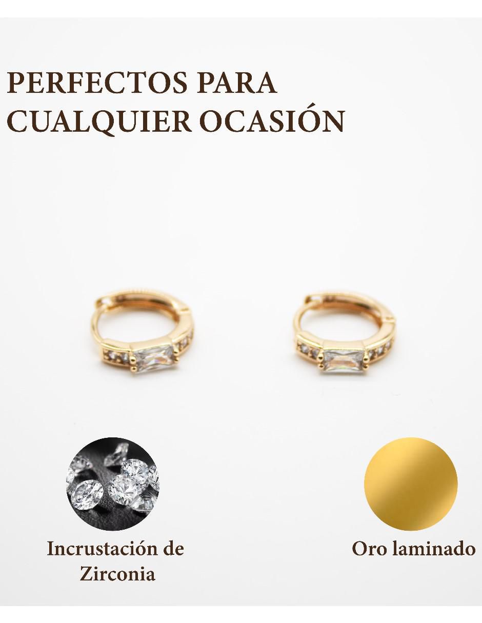 Huggies de hebilla Cm-Top de oro laminado 14 k con acabado chapa de oro zirconia cúbica