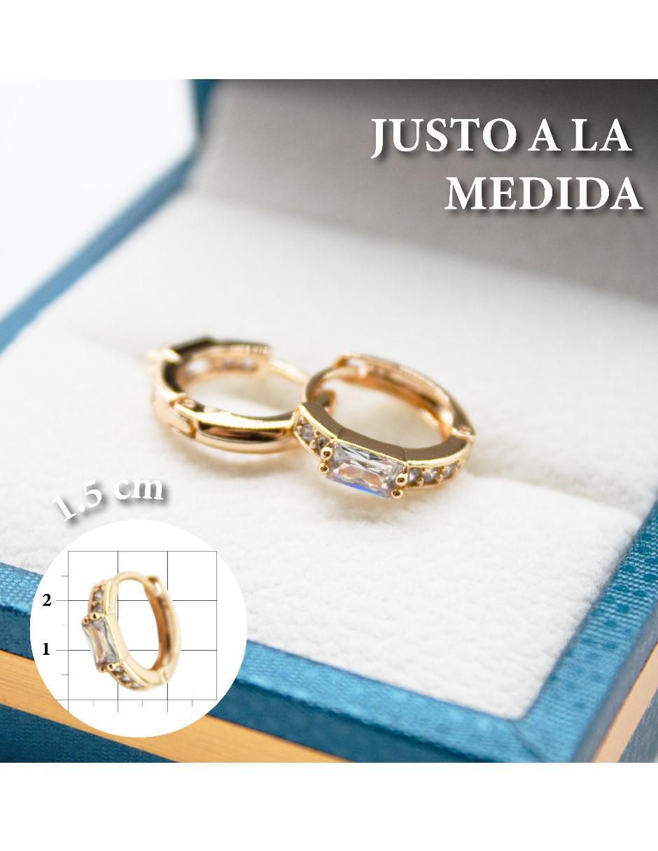 Huggies de hebilla Cm-Top de oro laminado 14 k con acabado chapa de oro zirconia cúbica