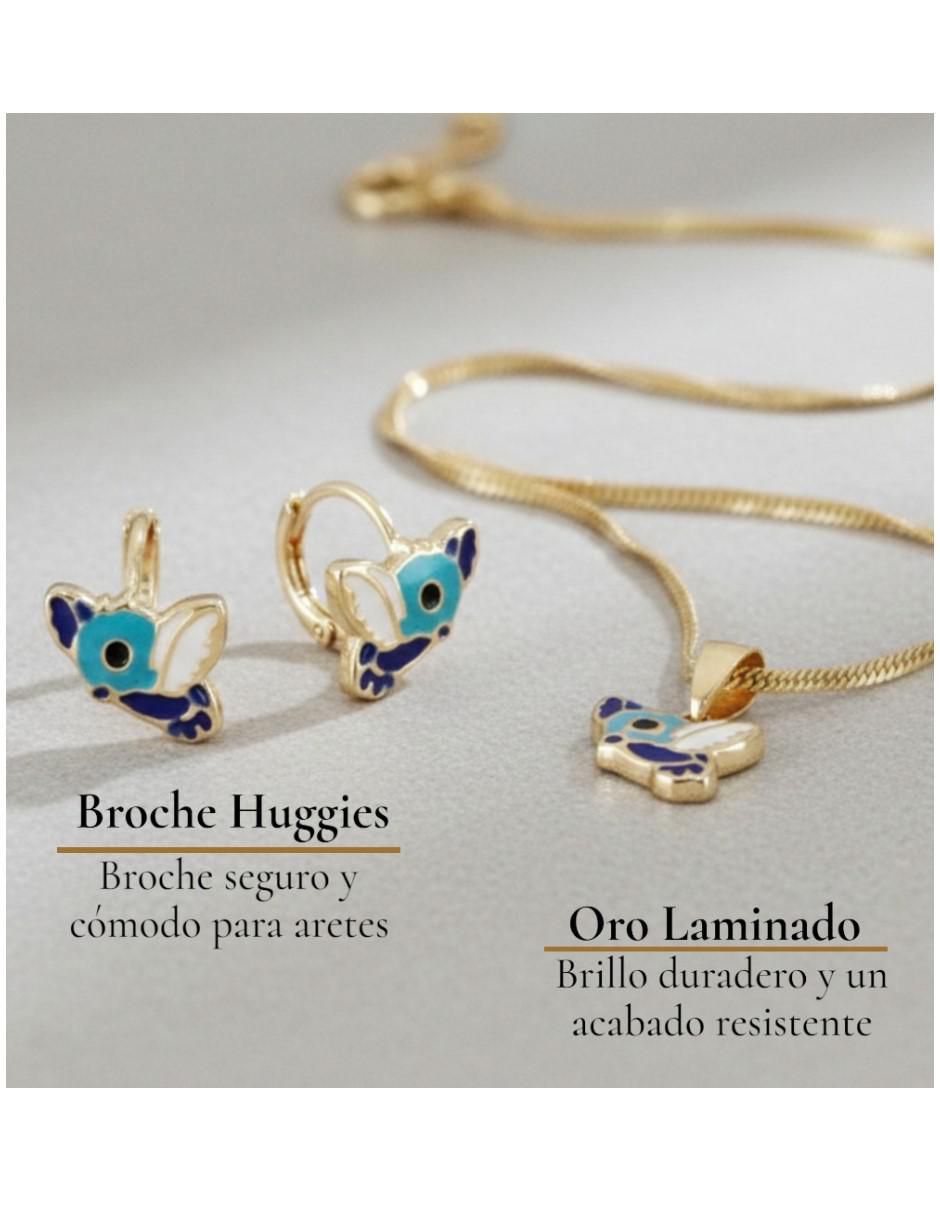 Aretes y collar de pájaro de oro laminado 14 k 2