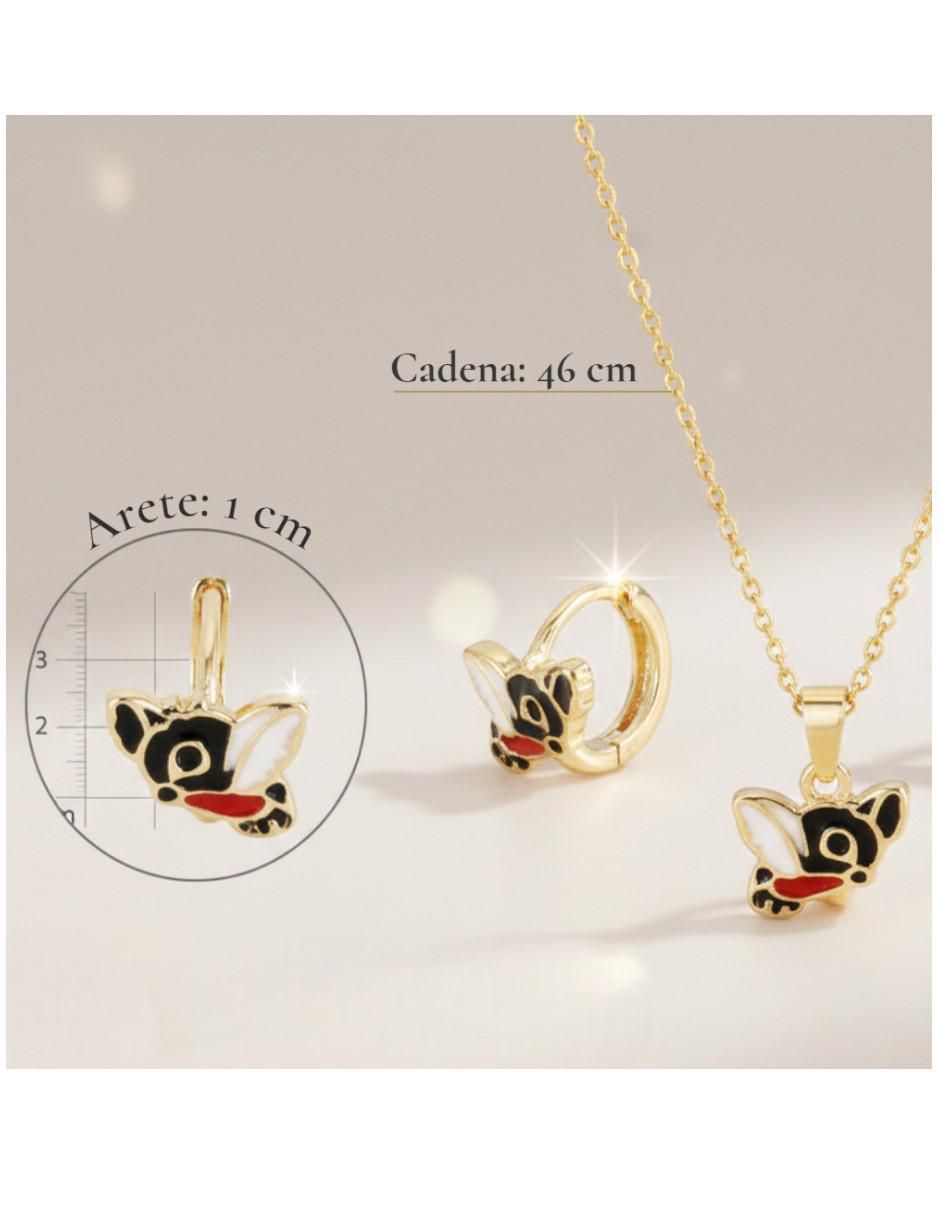 Aretes y collar de pájaro Cm-Top de oro laminado 14 k