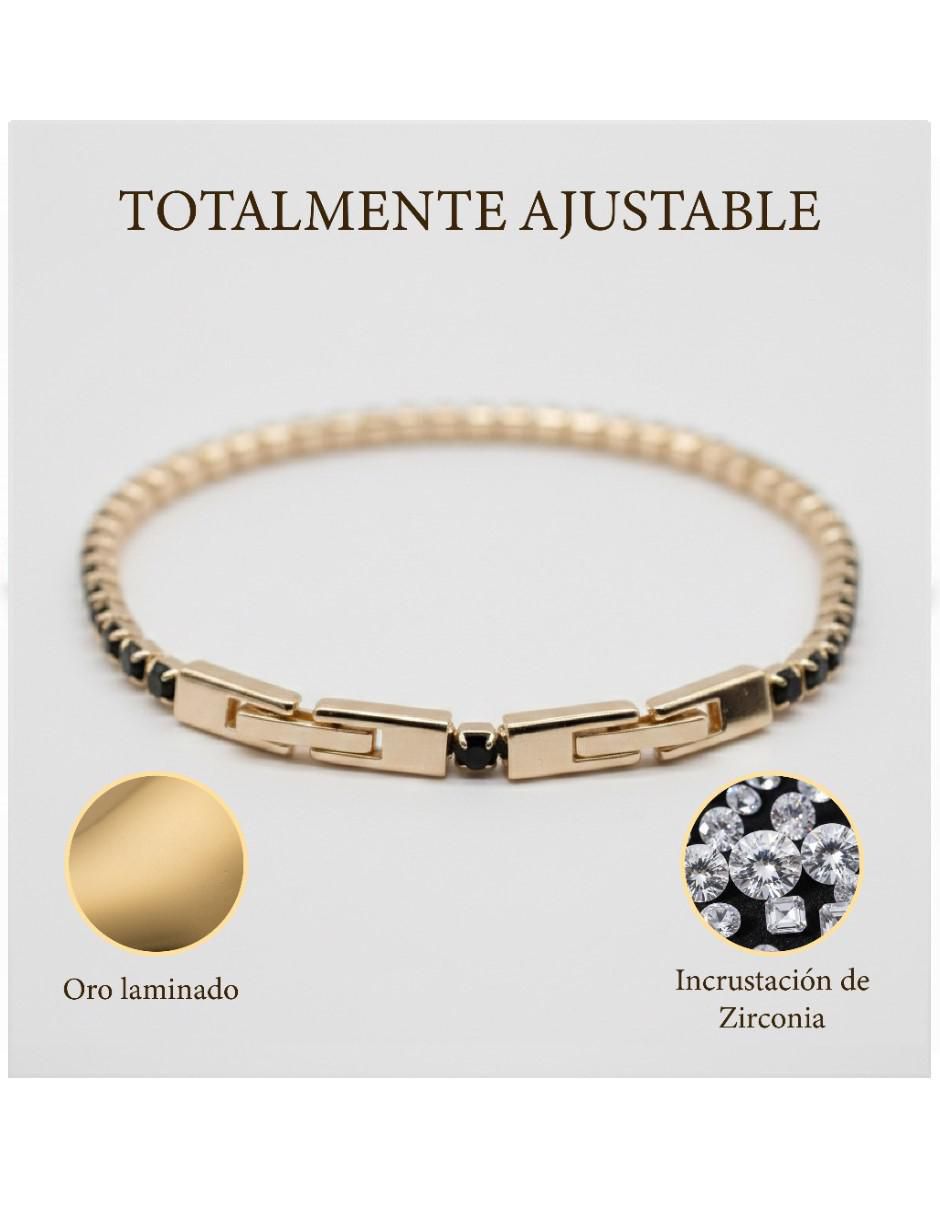 Pulsera de oro laminado con zirconia cúbica 14 k brazalete elegante juvenil con extensión acabado chapa de oro 3