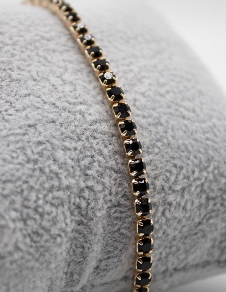 Pulsera de oro laminado con zirconia cúbica 14 k brazalete elegante juvenil con extensión acabado chapa de oro 6