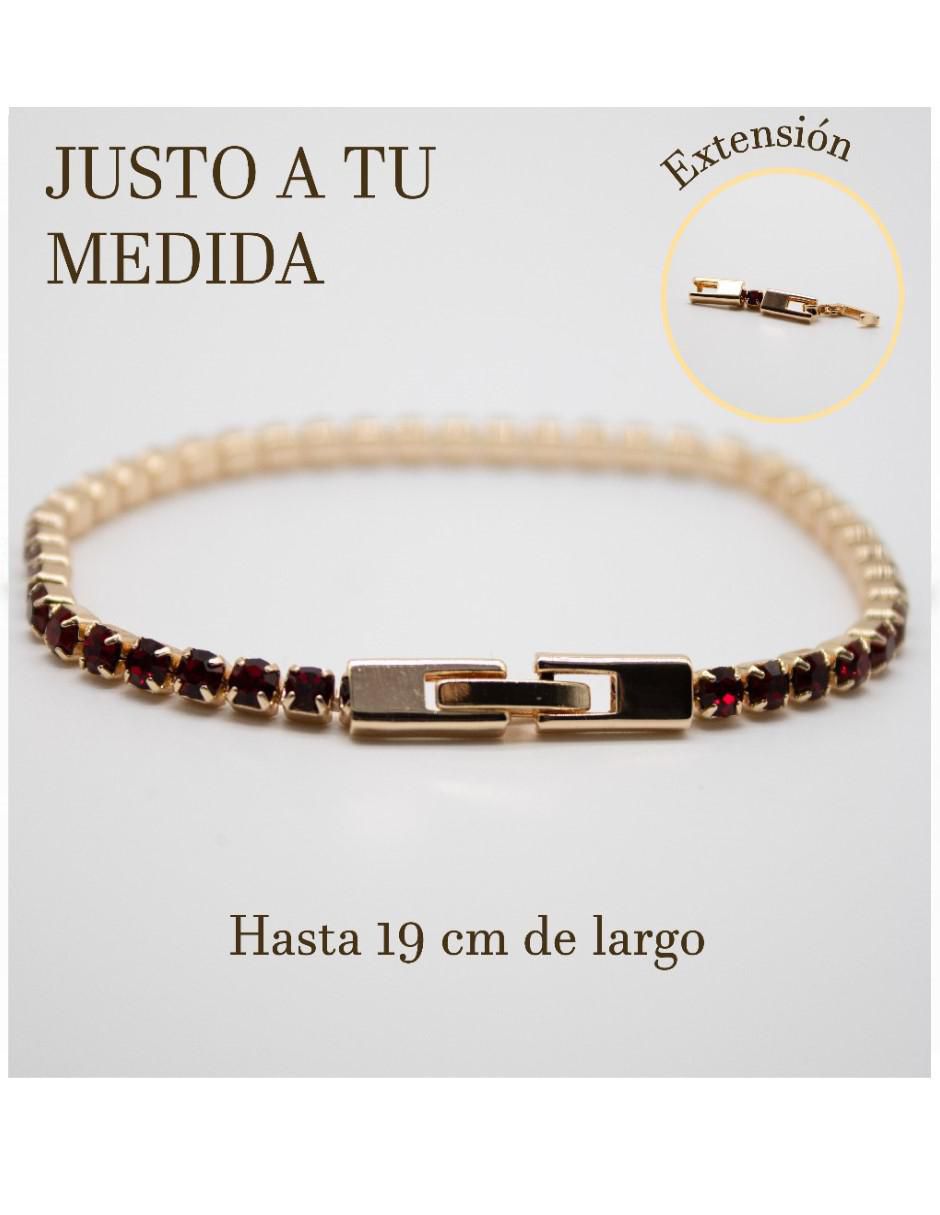 Pulsera cm-top de oro laminado con zirconia cúbica 14 k brazalete elegante juvenil con extensión acabado chapa de oro