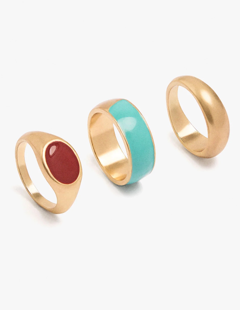 Set Anillo De Irregular Parfois Kruger Land Sin Kilataje De Mezcla De Materiales Sin Gema Sin Acabado