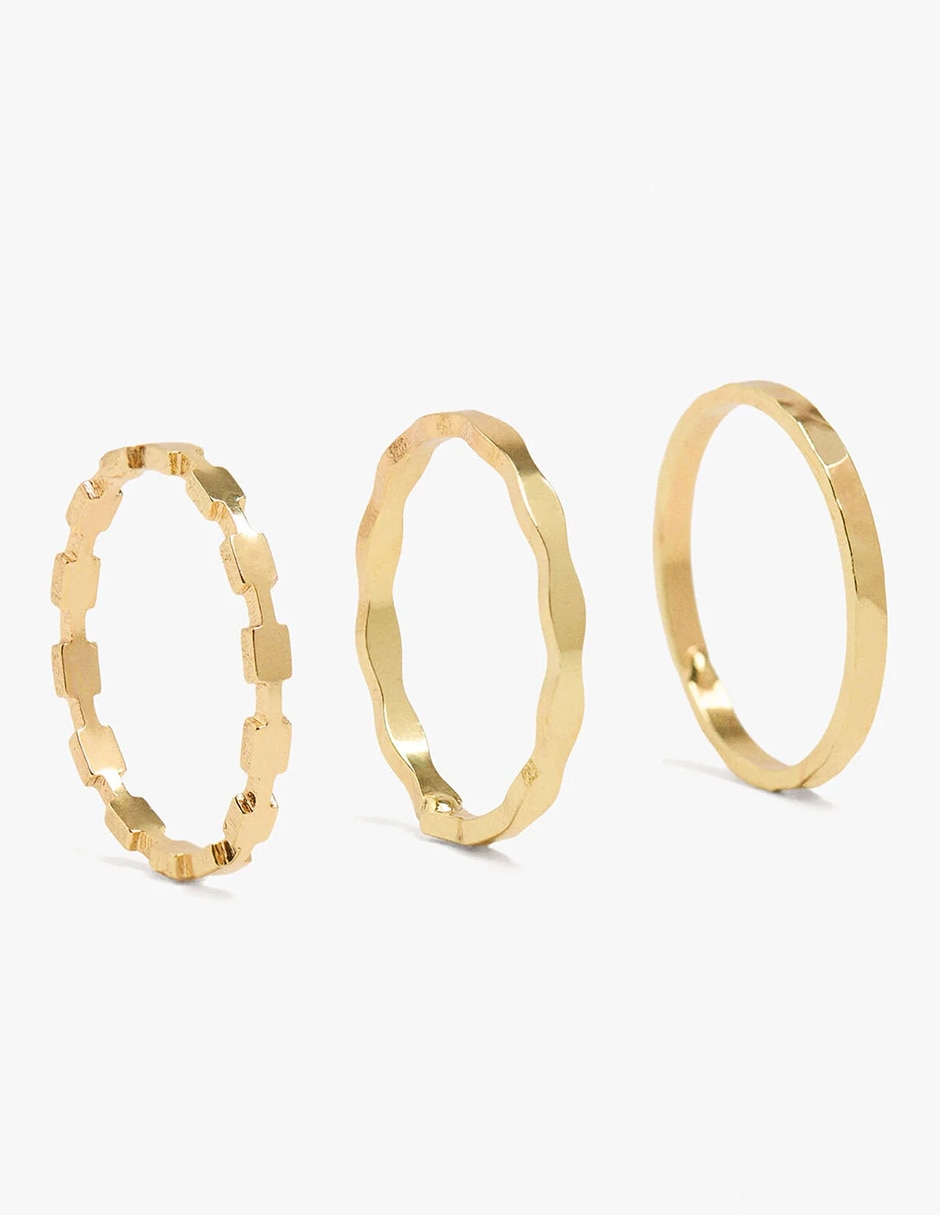 Set Anillo De Irregular Parfois Golden Delicates Sin Kilataje De Lat—n Sin Gema Sin Acabado