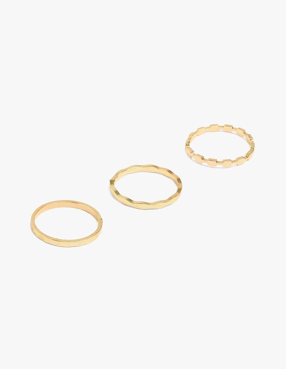 Set Anillo De Irregular Parfois Golden Delicates Sin Kilataje De Lat—n Sin Gema Sin Acabado