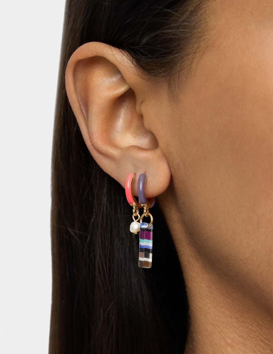 Set De Aretes De Irregular Parfois Wine & Dine De Mezcla De Materiales Sin Kilataje Con Acabado Liso Sin Gema