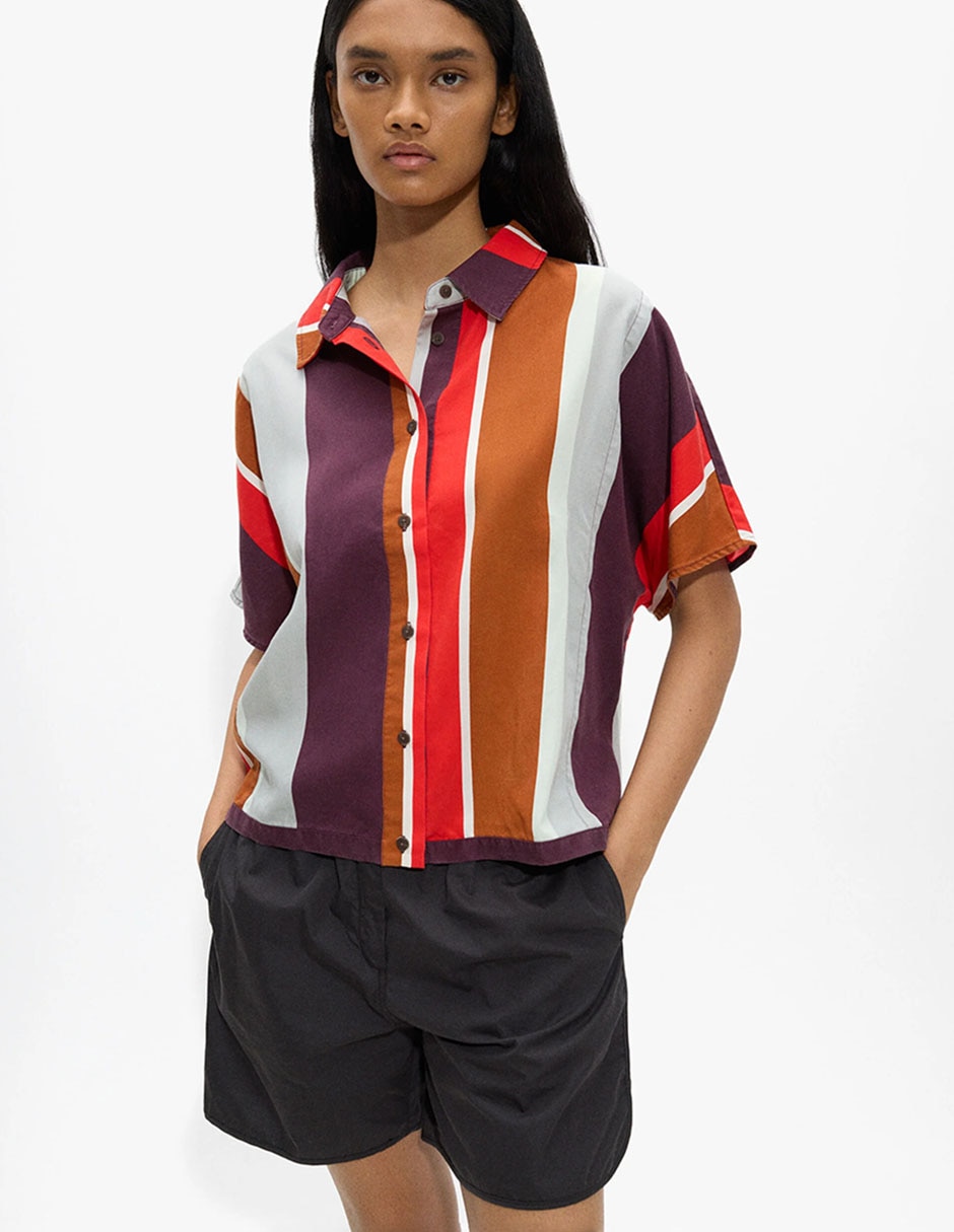 'camisa/sobrecamisa' paris abril 'de' lyocell 'manga' larga 'para mujer'