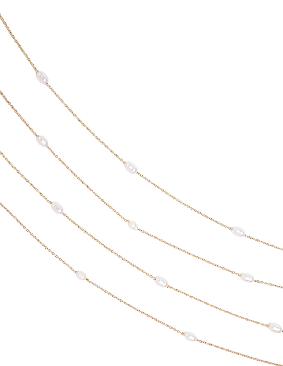 Set Collar De Irregular Golden Delicates De Mezcla De Materiales Sin Kilataje
