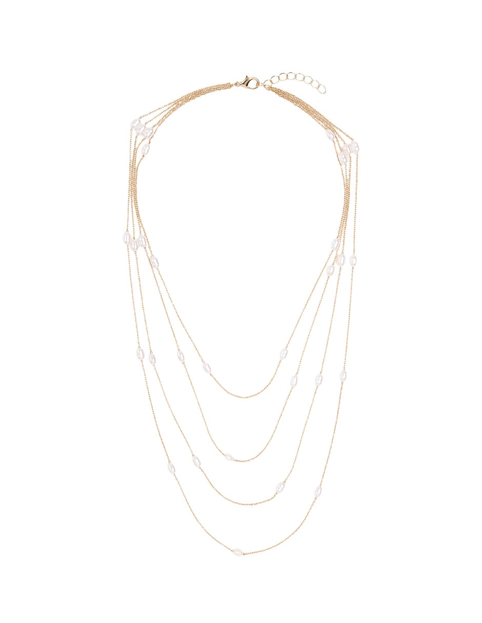 Set Collar De Irregular Parfois Golden Delicates De Mezcla De Materiales Sin Kilataje