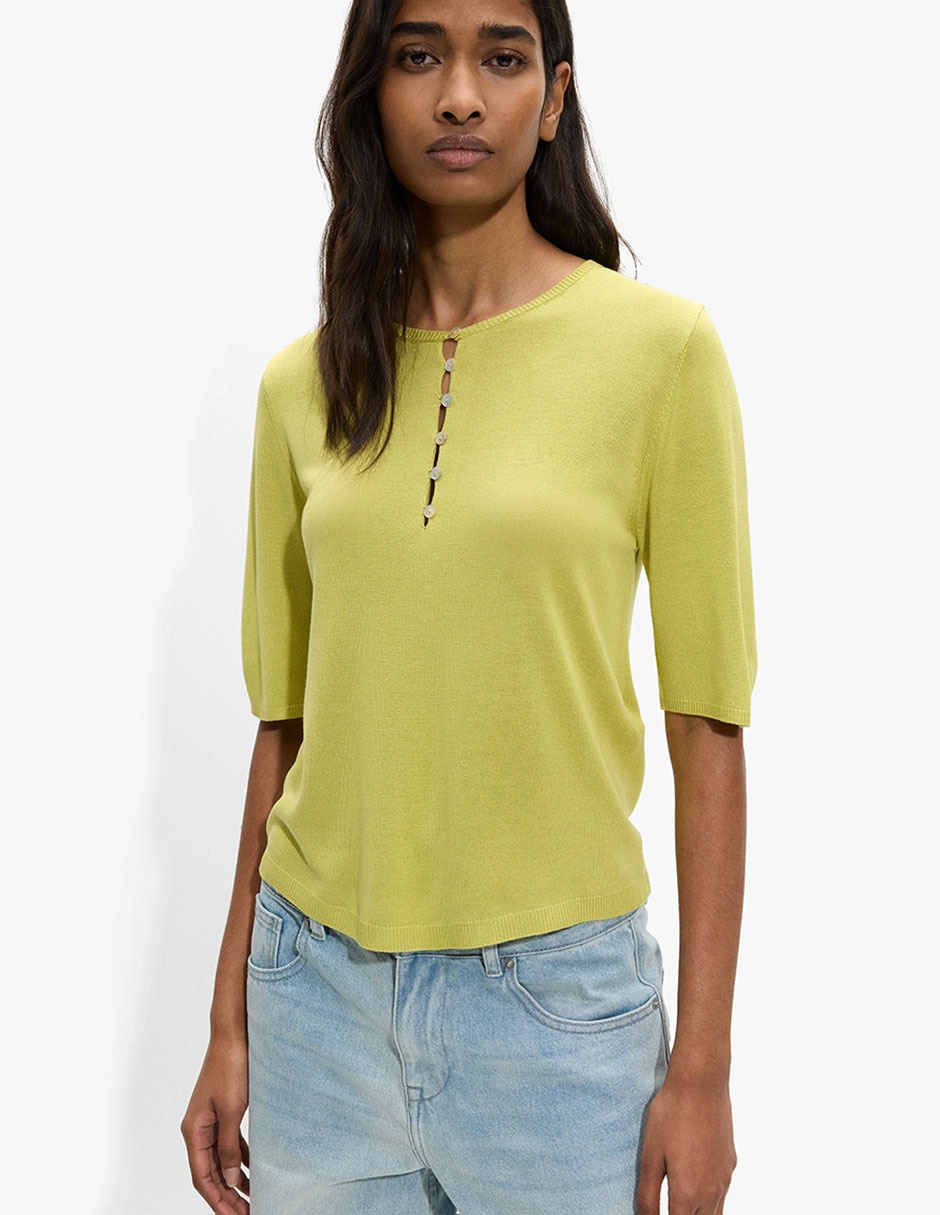 Suéter cuello redondo para mujer 1