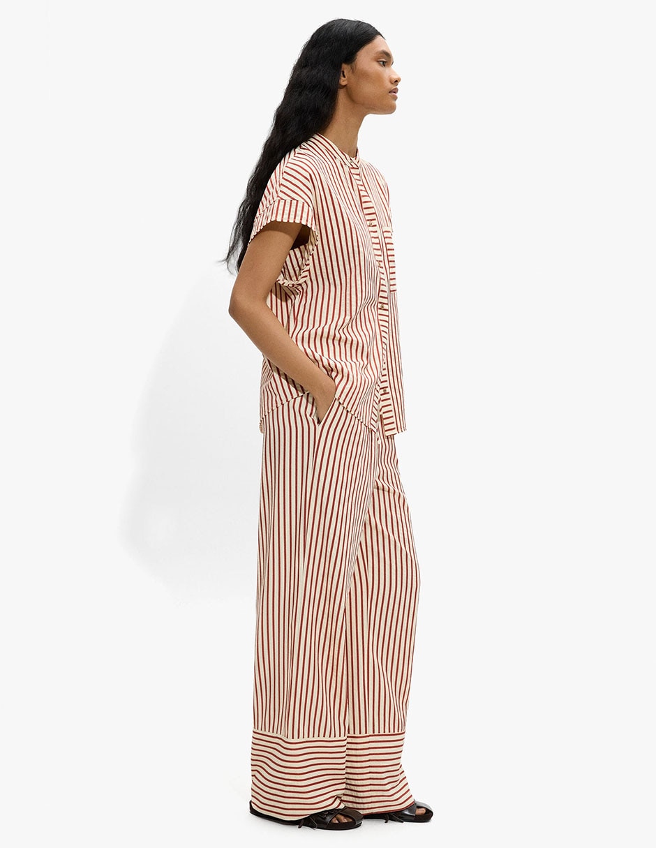 Sobrecamisa Veneza Abril De Mezcla De Materiales Manga Corta Para Mujer 4
