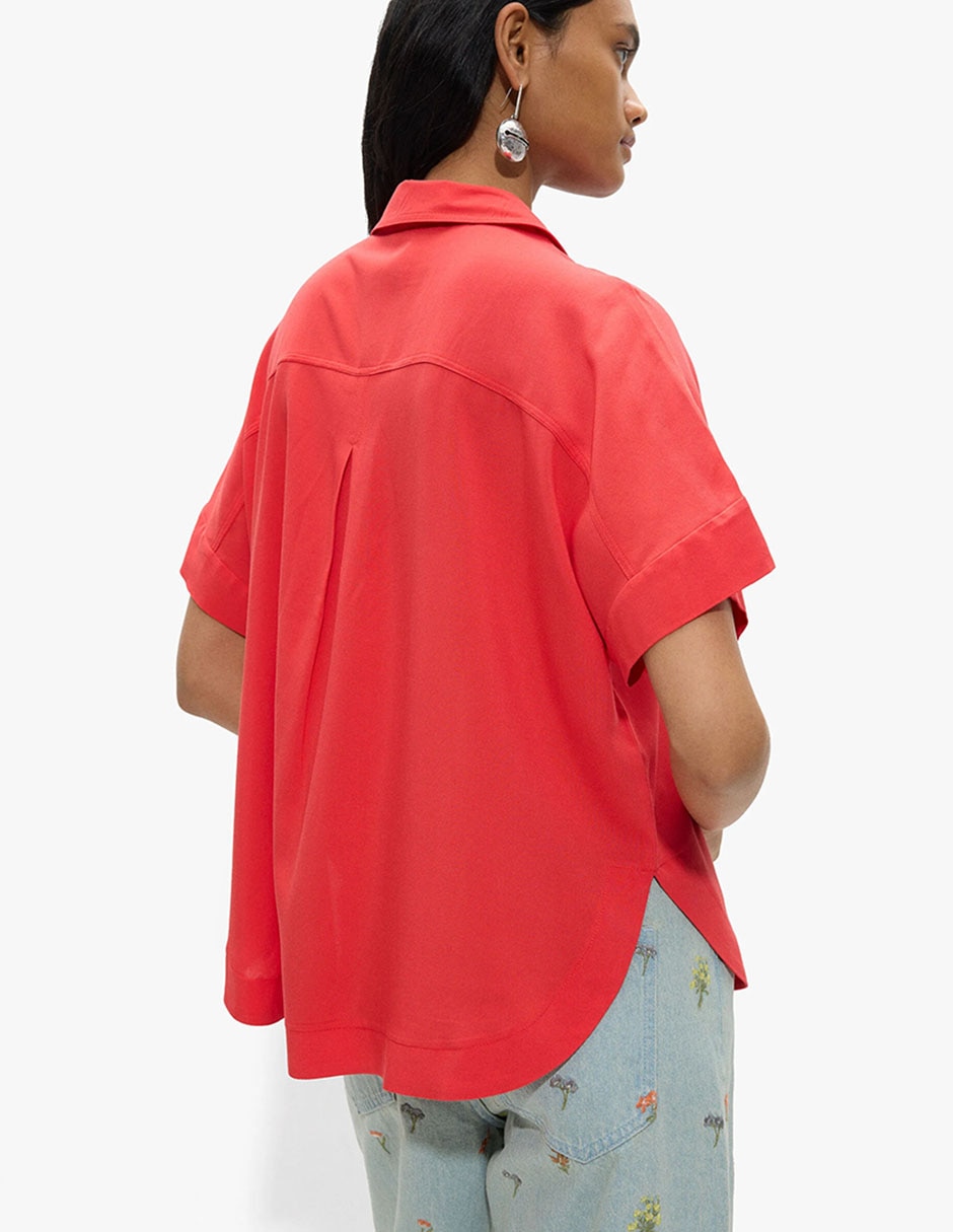 Sobrecamisa Parfois Permanent De Viscosa Manga Larga Para Mujer