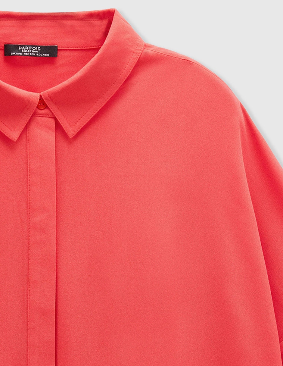 Sobrecamisa Parfois Permanent De Viscosa Manga Larga Para Mujer
