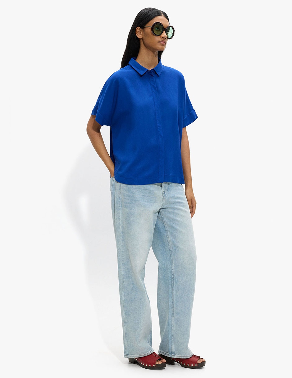 Sobrecamisa Permanent De Viscosa Manga Larga Para Mujer
