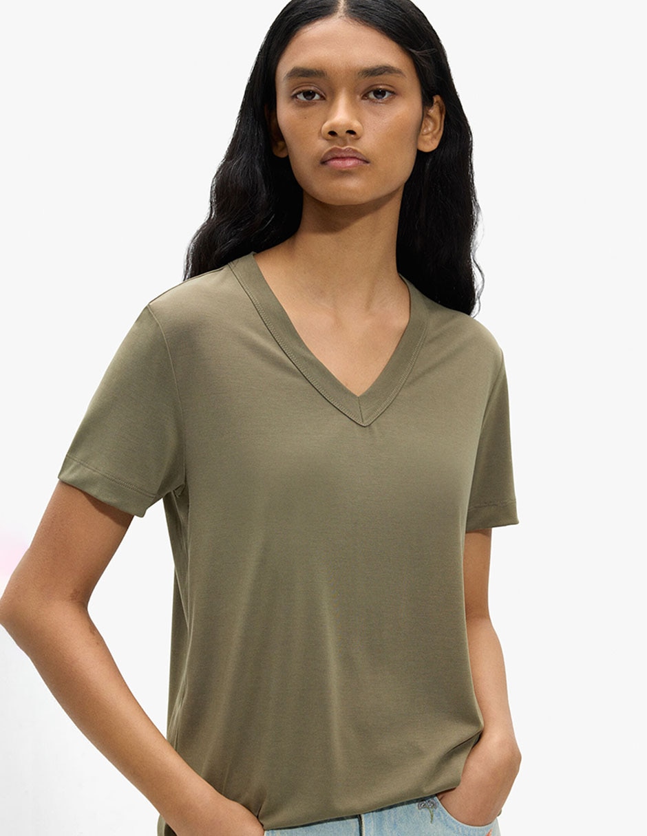 Manga Corta Permanent Cuello V Para Mujer 4
