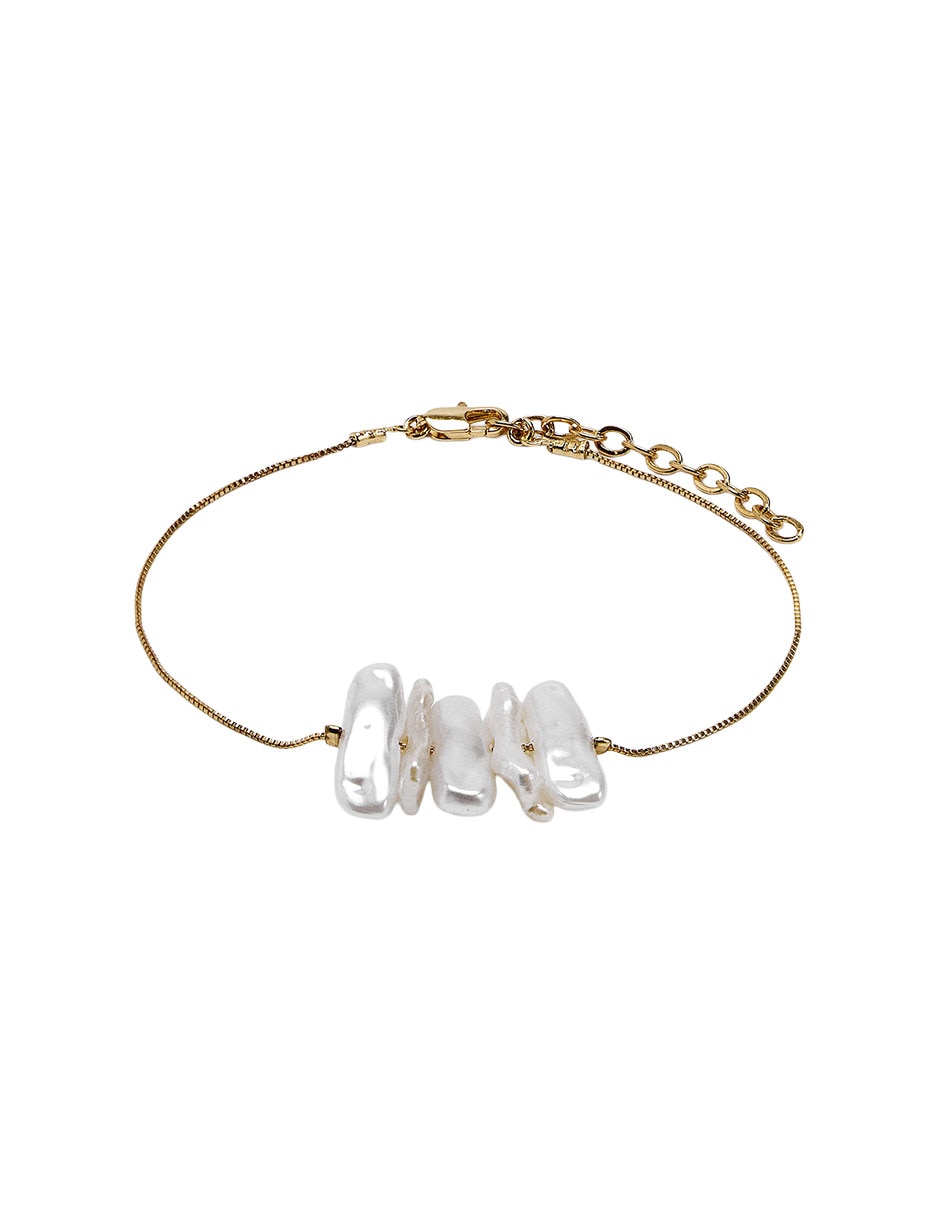 Pulsera "de" mezcla de materiales "con" pedrería de fantasía sin kilataje golden delicates "acabado" 2