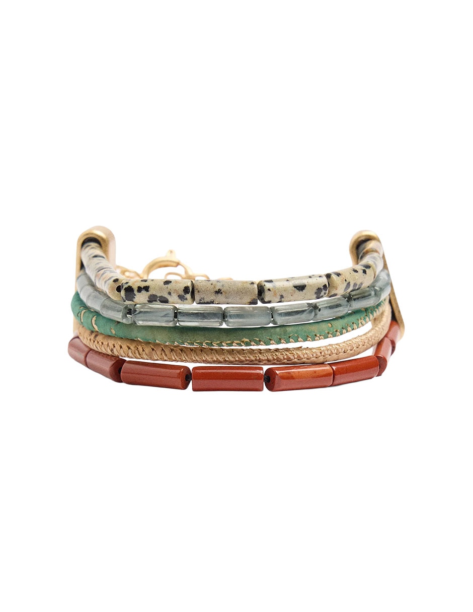 Set De Pulsera Parfois Earthy De Mezcla De Materiales Sin Kilataje