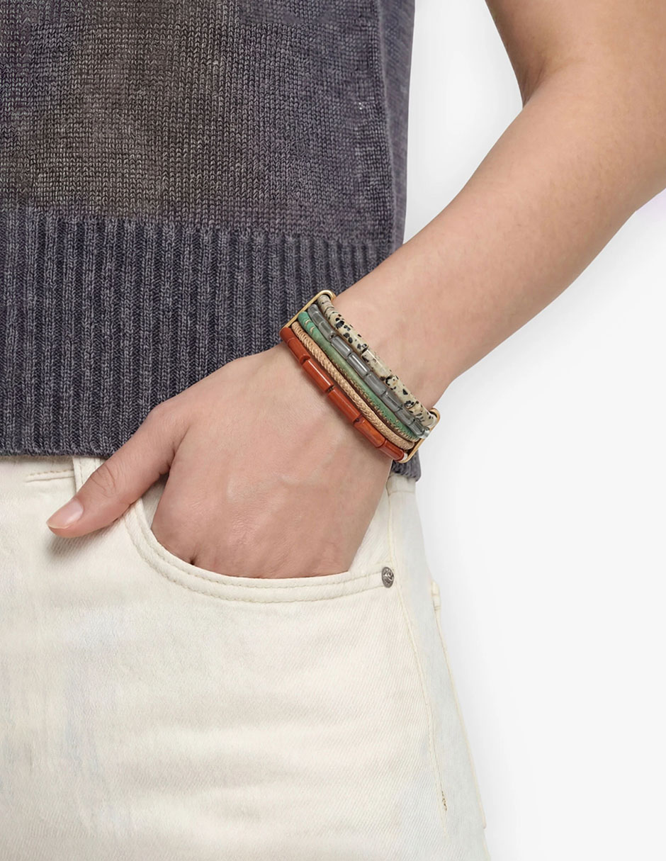 Set De Pulsera Parfois Earthy De Mezcla De Materiales Sin Kilataje