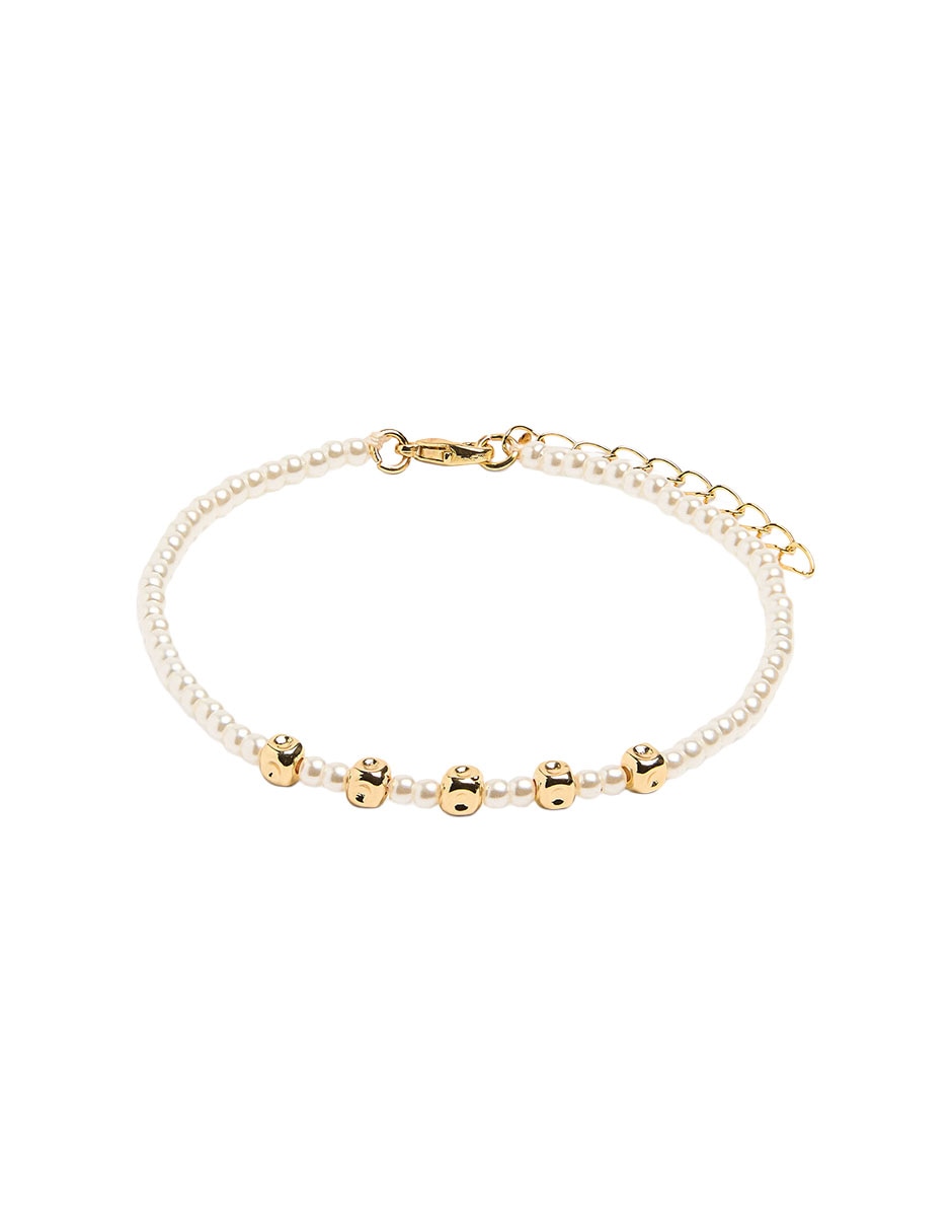 Pulsera Parfois De Mezcla De Materiales Con Pedrer’a De Fantas’a Sin Kilataje Golden Delicates Acabado