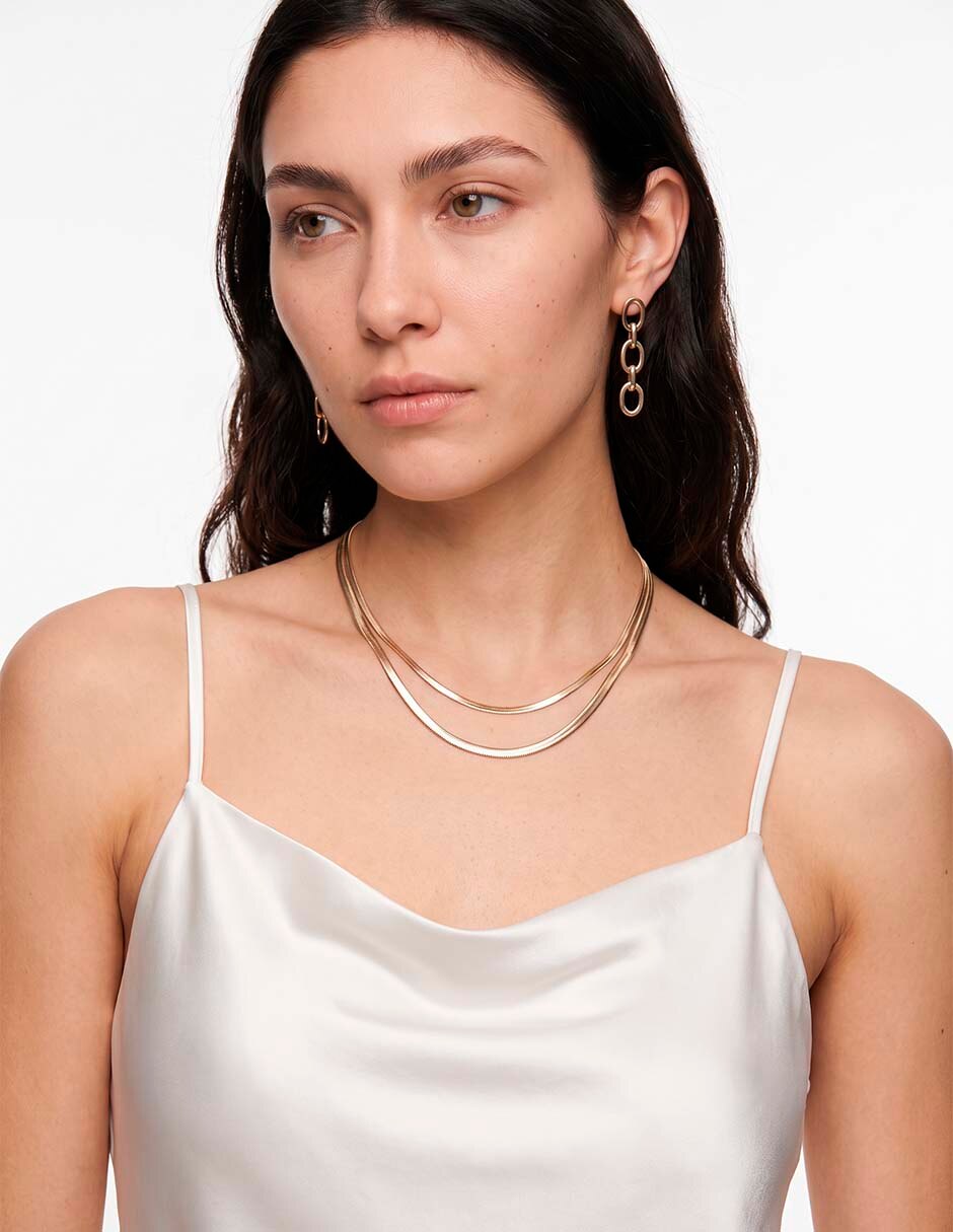 Set de aretes y collar de acero inoxidable 3