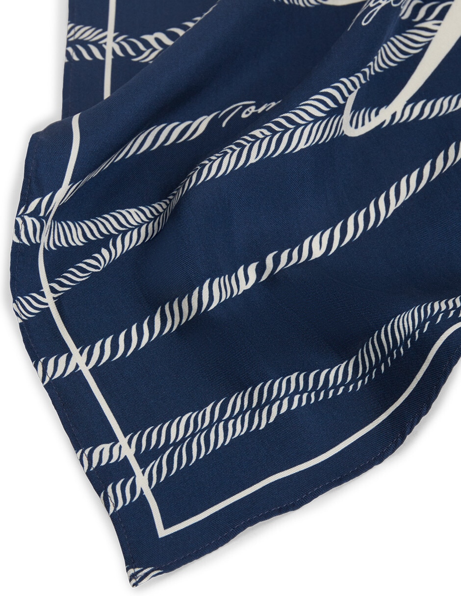Pashmina con estampado gráfico de seda para mujer