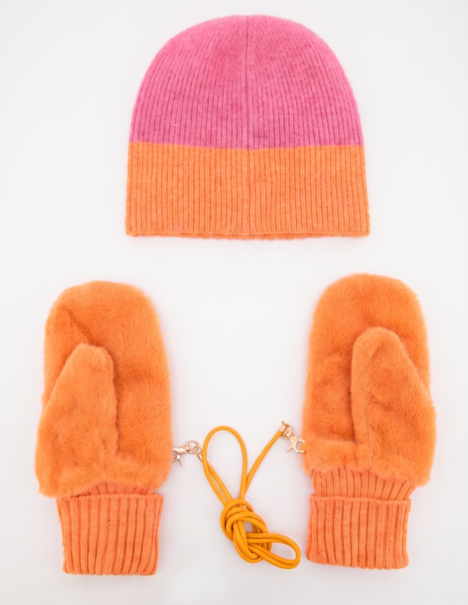 Set gorro guantes de mujer 2