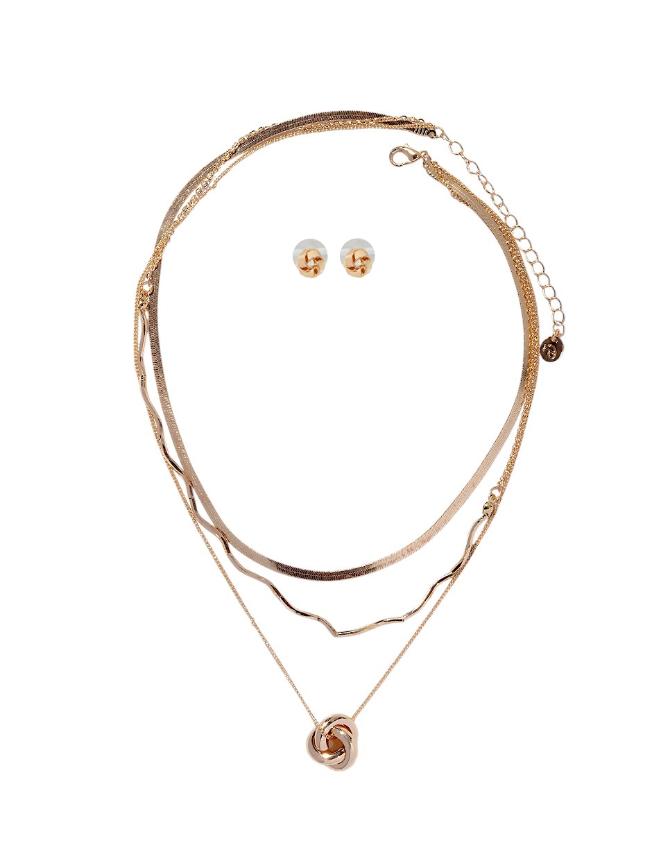 Set de collar y aretes Sin familia No aplica de Metal Sin kilataje Sin gema
