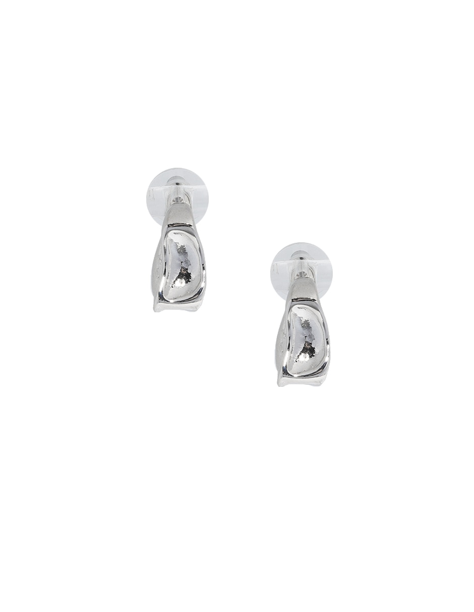 Aretes largos de ovalada de metal con acabado lustre 1