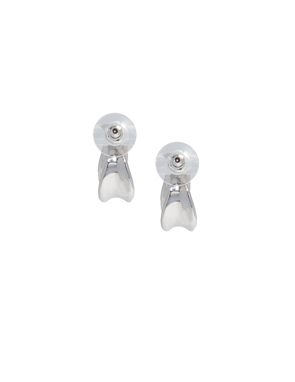 Aretes largos de ovalada de metal con acabado lustre 3