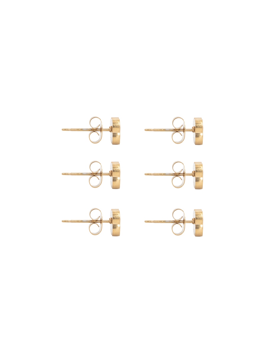 Set de aretes de trébol con acabado lustre 2