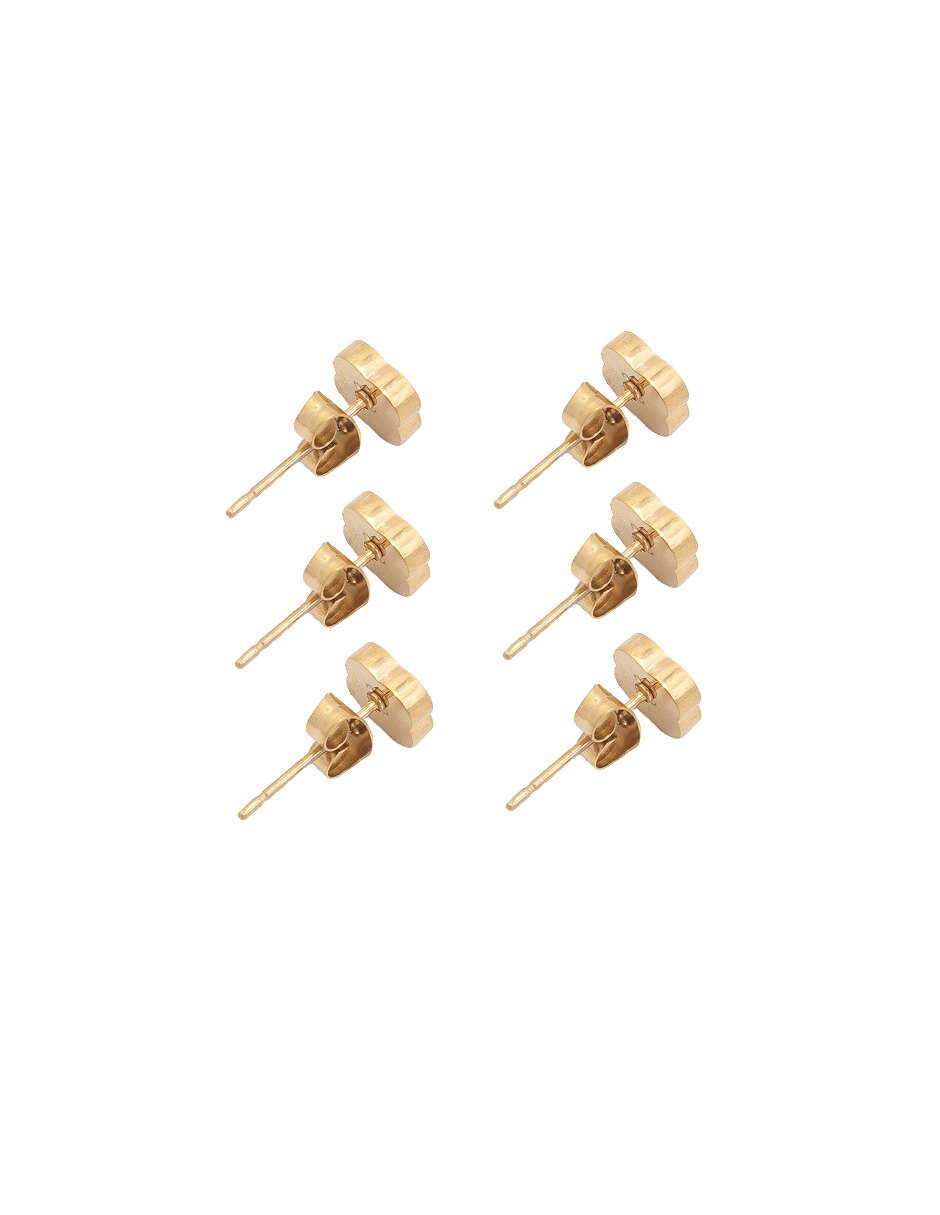 Set de aretes de trébol con acabado lustre 3