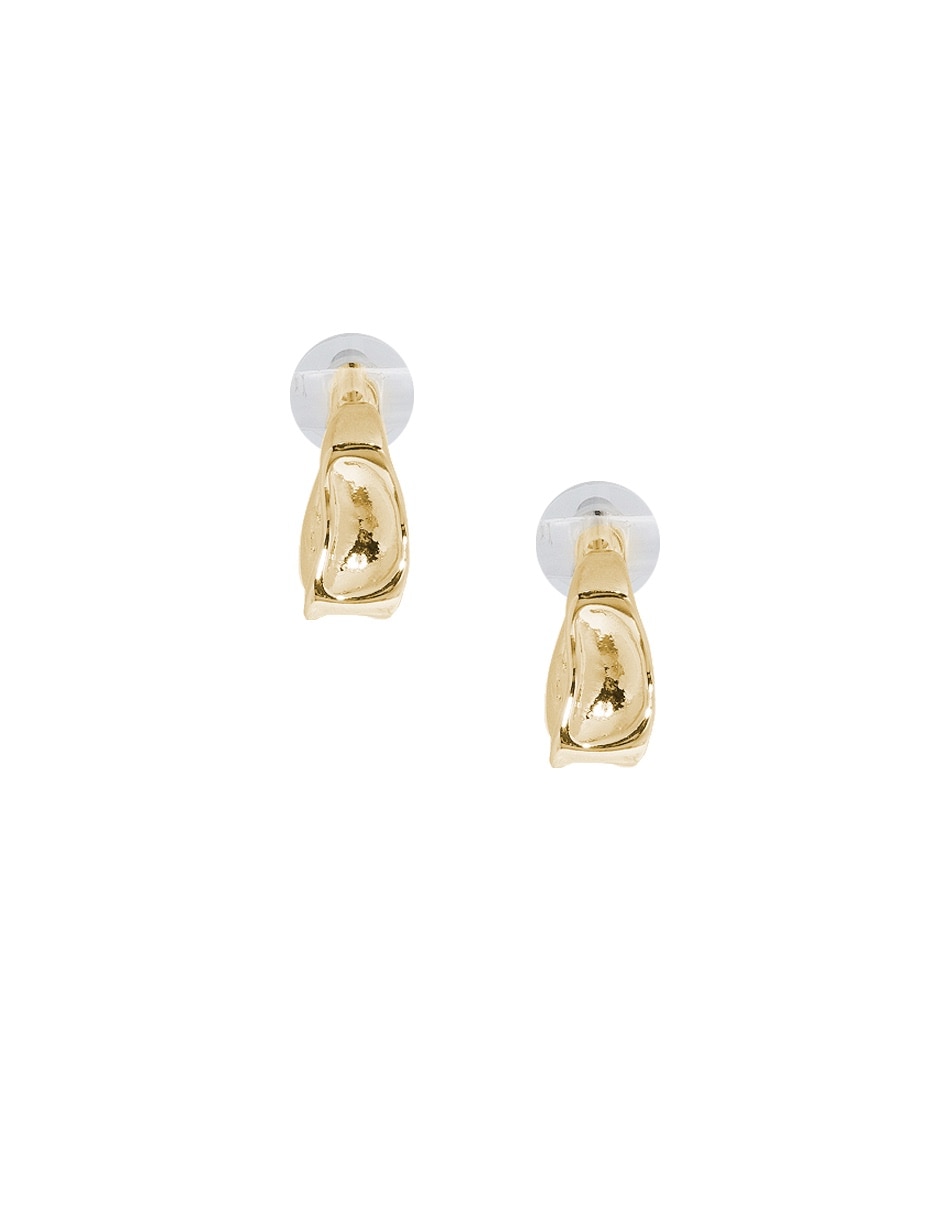 Aretes largos ovalados de metal con acabado lustre Aretes largos ovalados de metal con acabado lustre