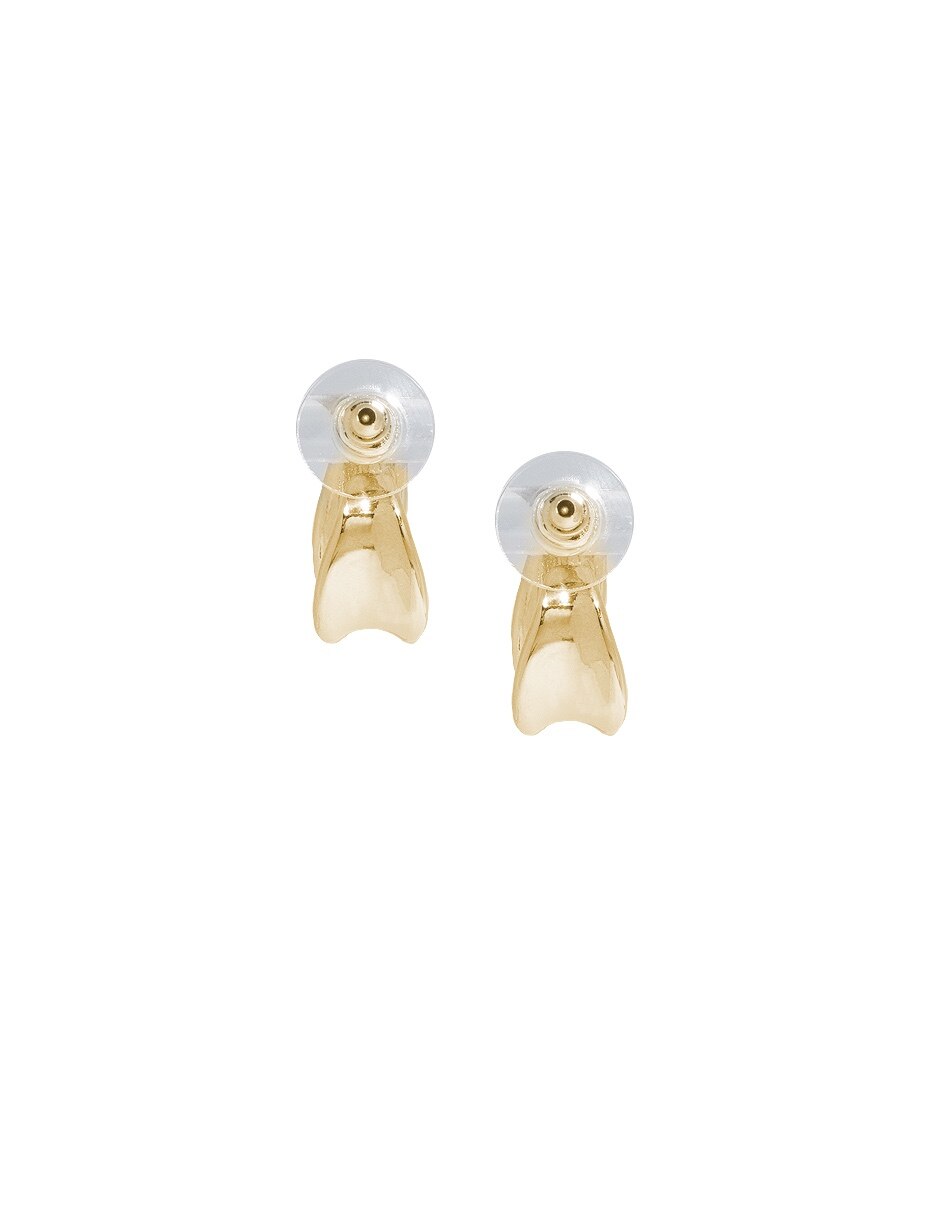 Aretes largos ovalados de metal con acabado lustre 4