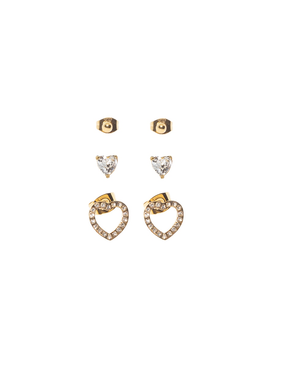 Set de aretes de (si aplica) Corazón No aplica Sin familia de Metal Sin kilataje con acabado Lustre Cristal