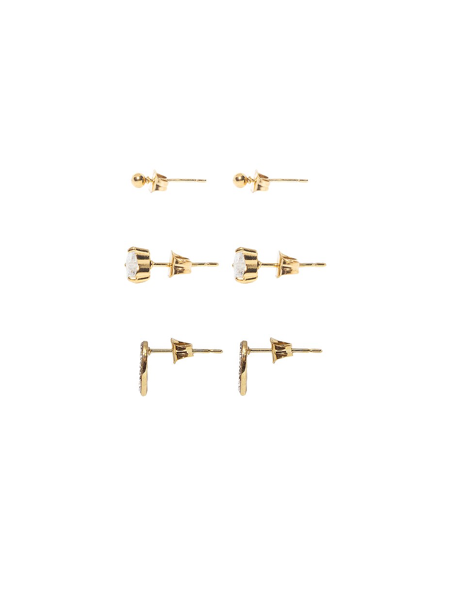 Set de aretes de (si aplica) Corazón No aplica Sin familia de Metal Sin kilataje con acabado Lustre Cristal 3