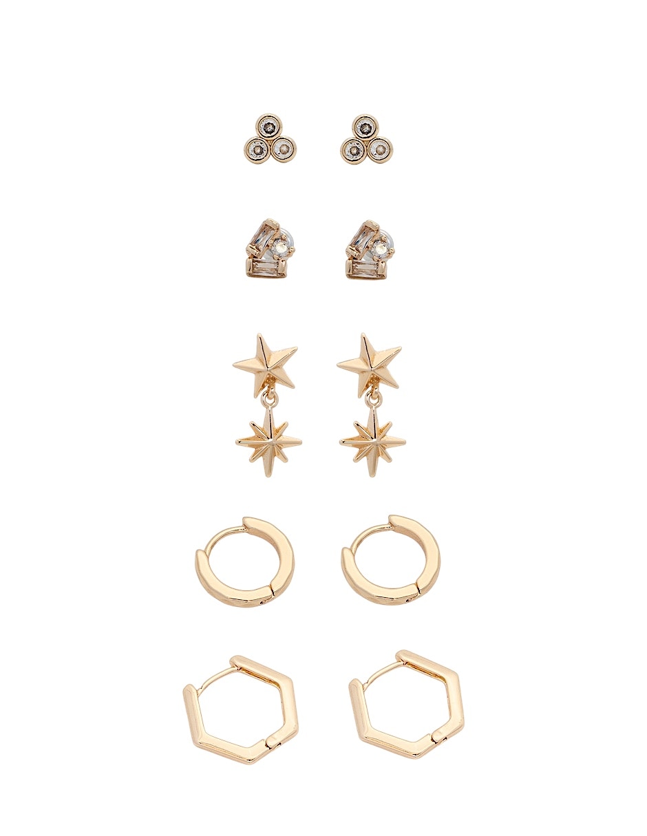 Aretes cortos de estrella con acabado lustre Aretes cortos de estrella con acabado lustre