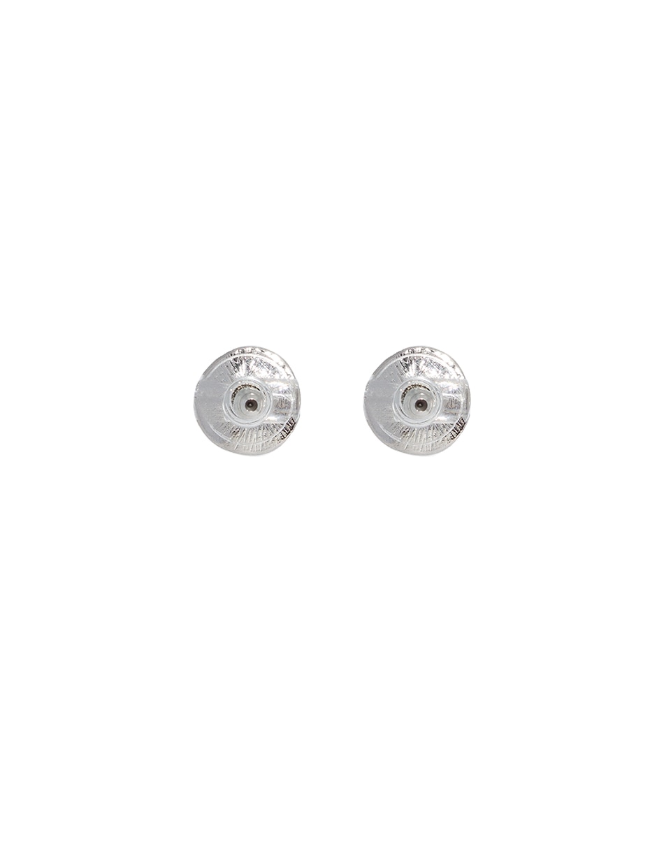 Aretes corto circular de metal con acabado lustre imitación perla 3